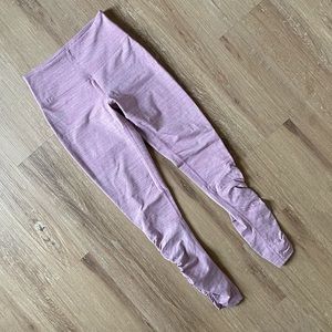 Manduka Yoga Pink Heathered Leggings, Size XS